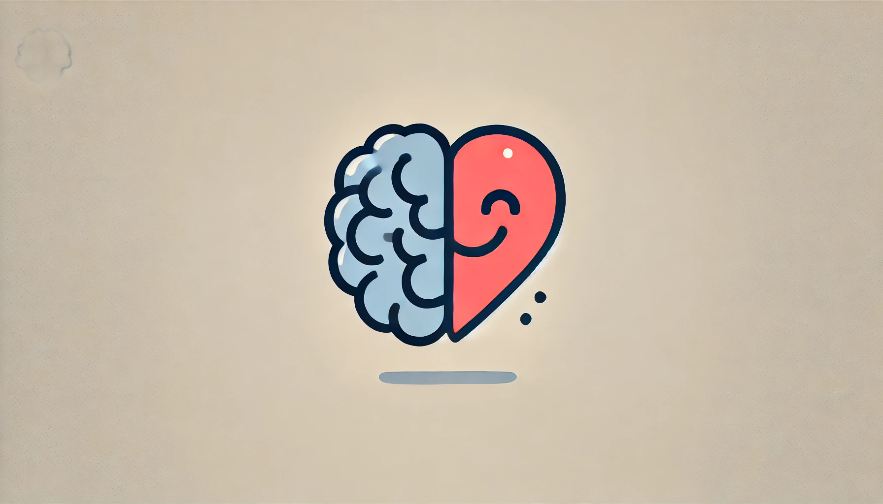 Illustrated brain and smiley heart attached as whole